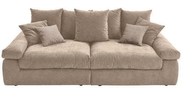 BIGSOFA Feincord Taupe  - Taupe/Schwarz, Design, Kunststoff/Textil (260/90/140cm) - Carryhome