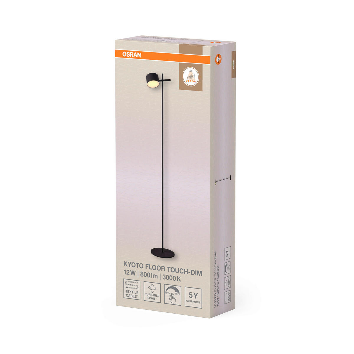 LED-STEHLEUCHTE 20/24,5/130,5 cm    - Schwarz, Basics, Kunststoff/Metall (20/24,5/130,5cm) - Osram