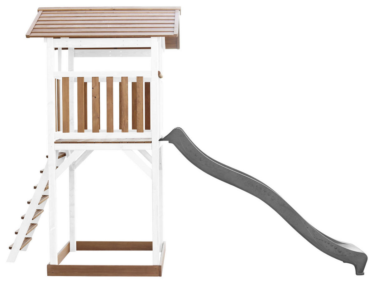 SPIELTURM 111,2/241,9/349 cm  - Weiss/Braun, Konventionell, Holz/Kunststoff (111,2/241,9/349cm)