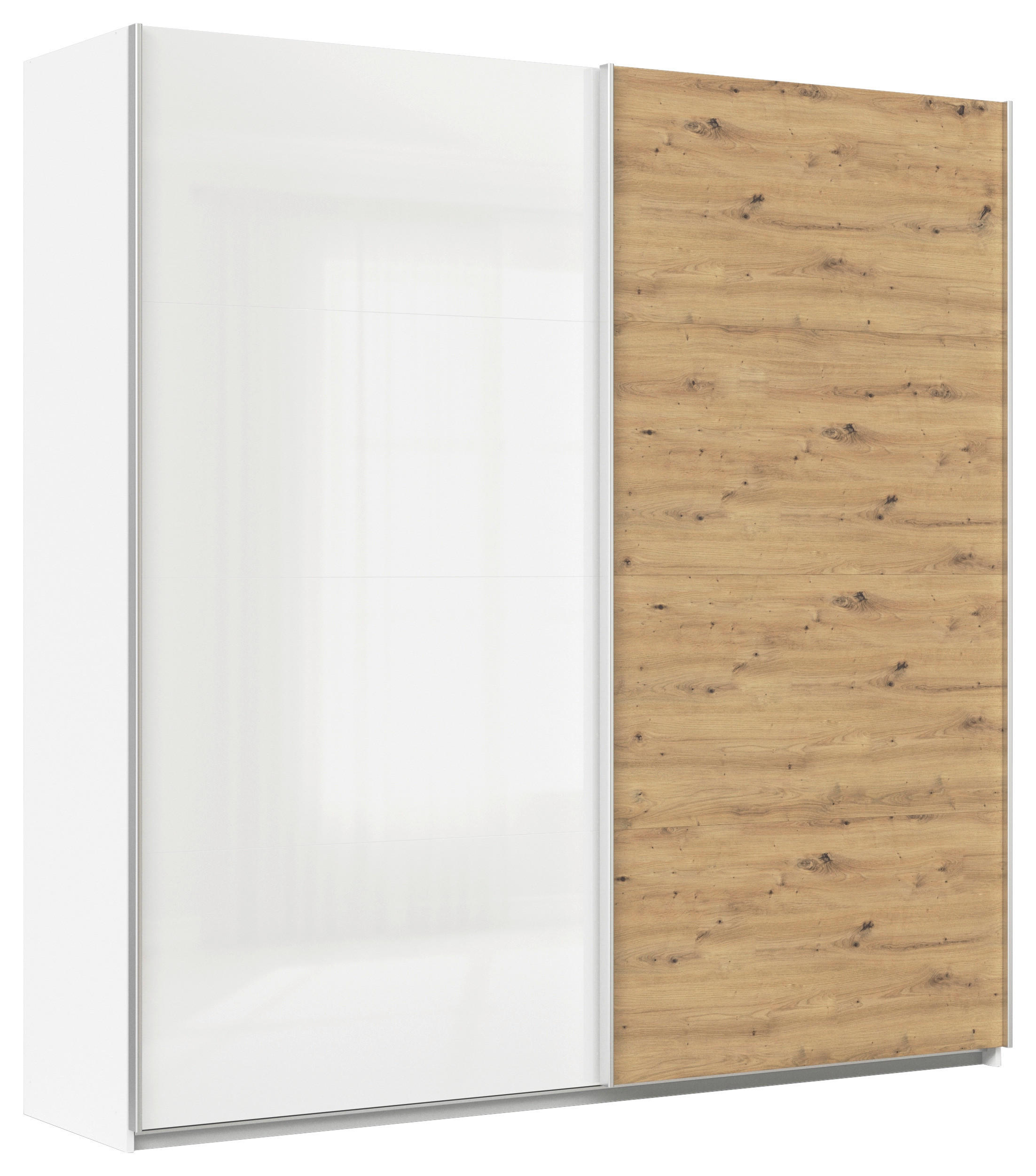 Schwebetürenschrank B: 225cm Feldkirch Weiß/eiche Dekor