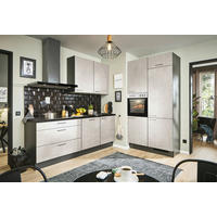 ECKKÜCHE 220/120 cm  in Graphitfarben, Schwarz, Grauweiß  - Grauweiß/Schwarz, Design, Holzwerkstoff/Metall (220/120cm) - Xora