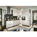 ECKKÜCHE 220/120 cm  in Graphitfarben, Schwarz, Grauweiß  - Grauweiß/Schwarz, Design, Holzwerkstoff/Metall (220/120cm) - Xora