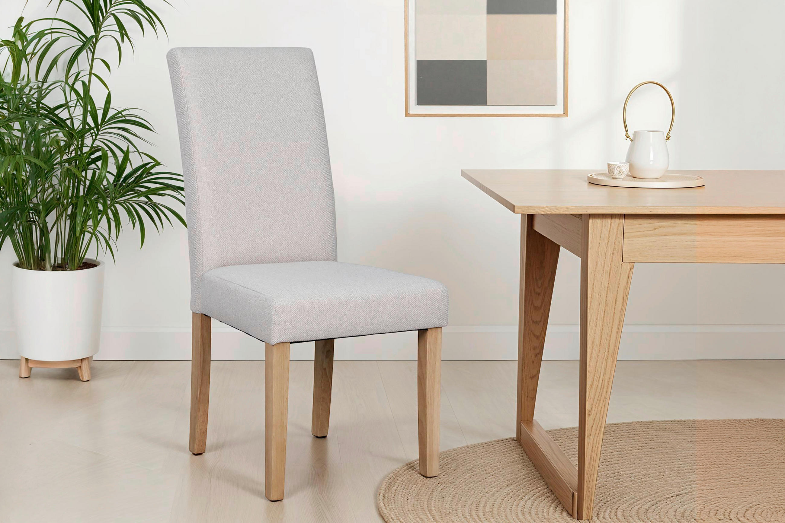 STUHL-SET - Taupe/Braun, MODERN, Holz/Textil (47/99,5/60cm) - MID.YOU