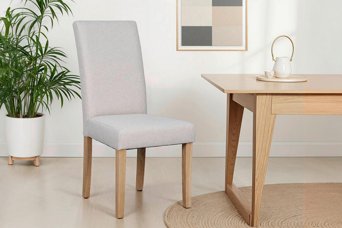 STUHL-SET - Taupe/Braun, MODERN, Holz/Textil (47/99,5/60cm) - MID.YOU