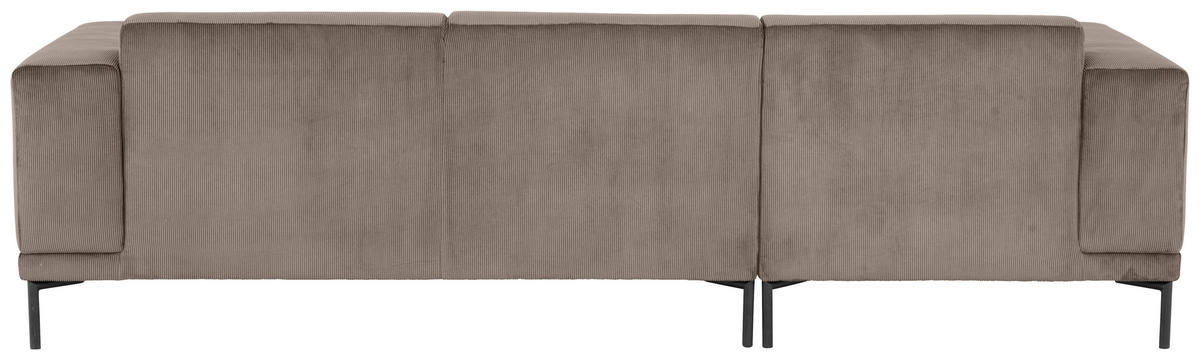 ECKSOFA ERNO in Cord Taupe  262/183 cm  - Taupe/Schwarz, Design, Textil/Metall (262/183cm) - MID.YOU