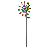 SOLÁRNÍ SVÍTIDLO 38/25/120 cm - černá/vícebarevná, Design, kov/plast (38/25/120cm) - Globo