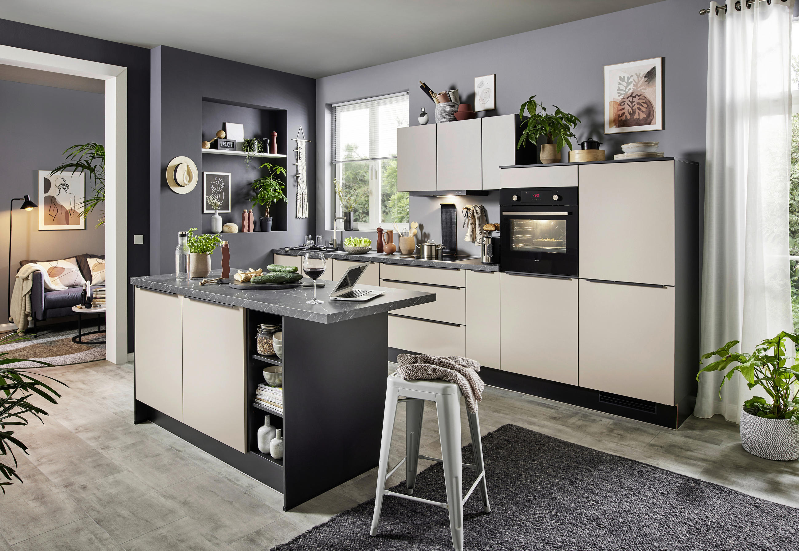 Impuls Küchenleerblock Ip1200 Schwarz, Cappuccino 390.2x184.1 cm