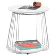 COUCHTISCH 50/50/51 cm rund Weiß  - Chromfarben/Weiß, Holzwerkstoff/Metall (50/50/51cm) - Xora