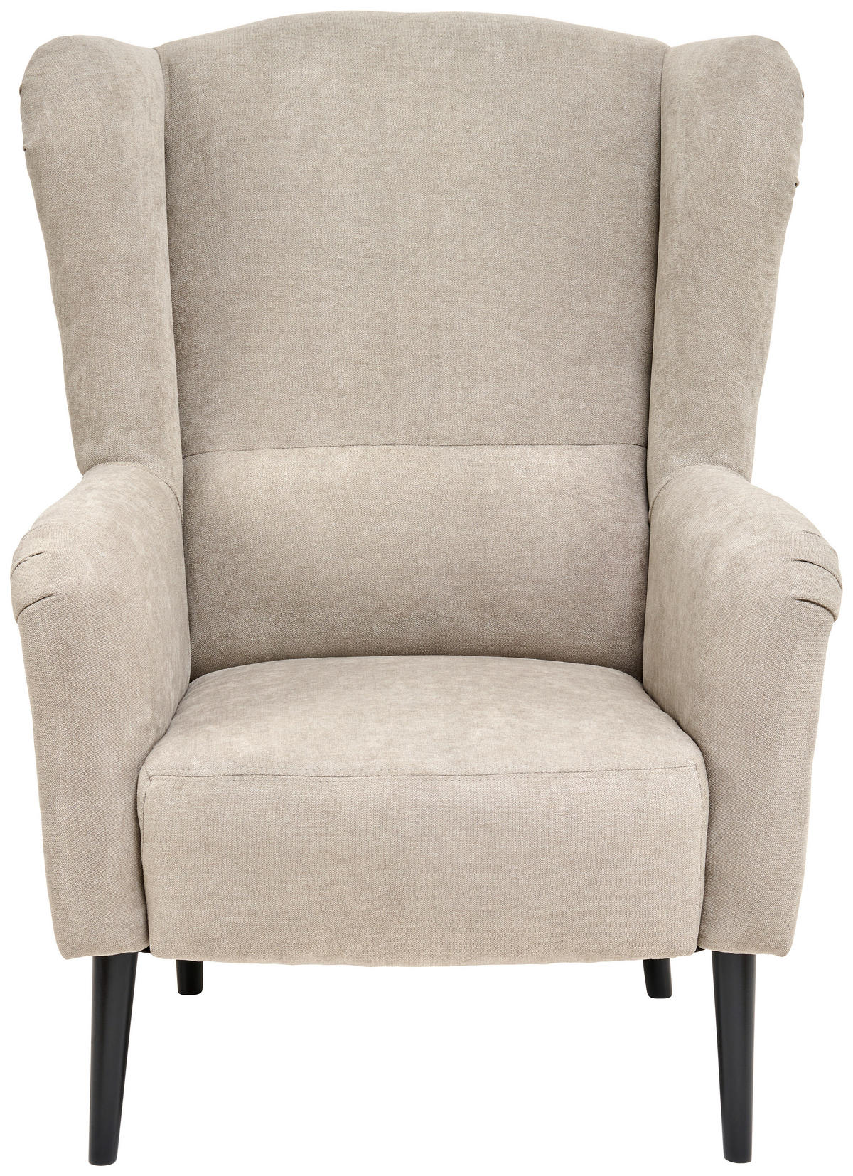 OHRENSESSEL in Webstoff Grau  - Schwarz/Grau, LIFESTYLE, Holz/Textil (76/105/85cm)