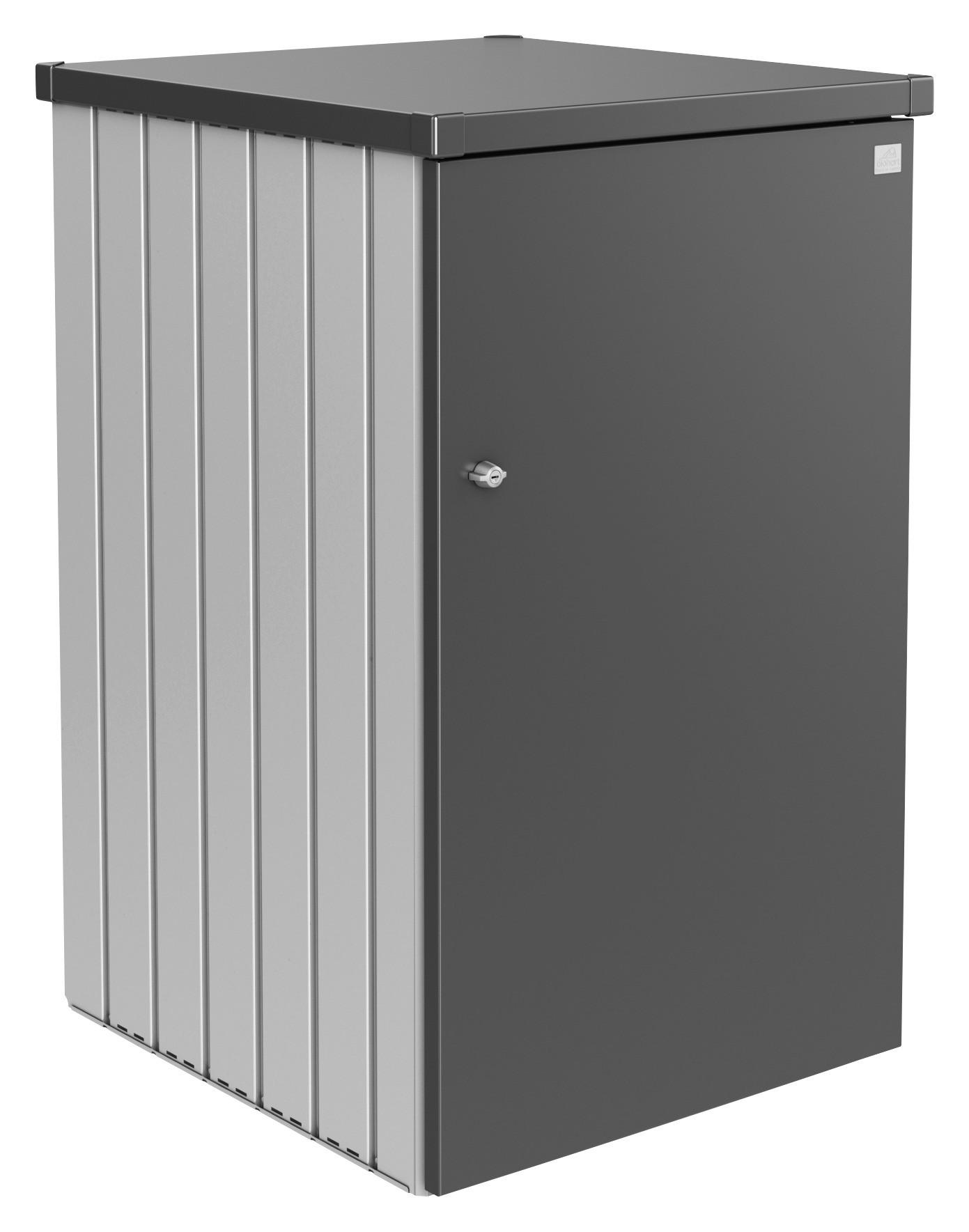 MÜLLTONNENBOX - Dunkelgrau/Silberfarben, Basics, Metall (80/129/88cm) - Biohort