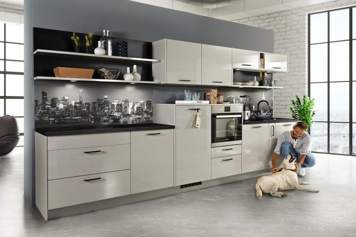 BEÉPÍTHETŐ KONYHA - világosszürke, Design, faalapú anyag - Welnova
