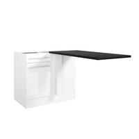 ECKUNTERSCHRANK 115/90/60 cm  - Weiß Hochglanz/Silberfarben, LIFESTYLE, Holzwerkstoff/Kunststoff (115/90/60cm) - P & B