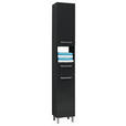 HOCHSCHRANK 30/196/33 cm  - Anthrazit/Silberfarben, KONVENTIONELL, Holzwerkstoff/Metall (30/196/33cm) - Carryhome
