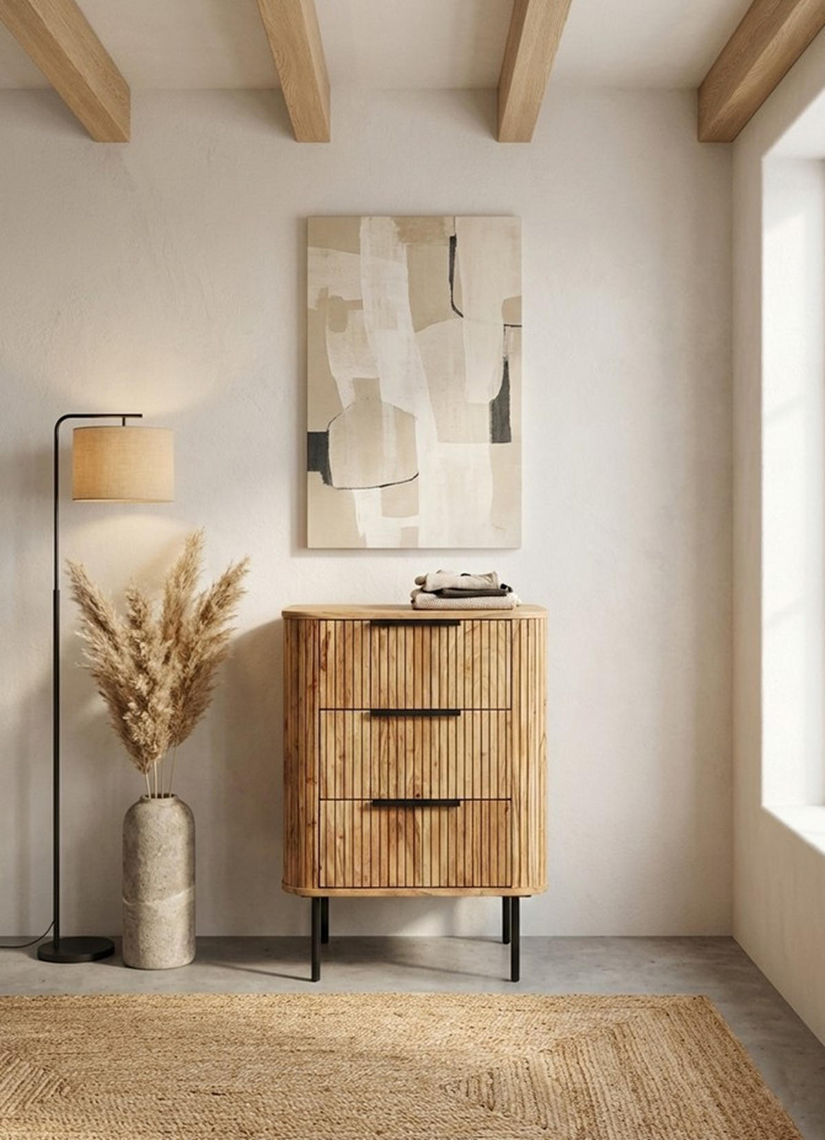 KOMMODE  in 58/80/45 cm  - Grau, KONVENTIONELL, Holz/Metall (58/80/45cm) - Livetastic