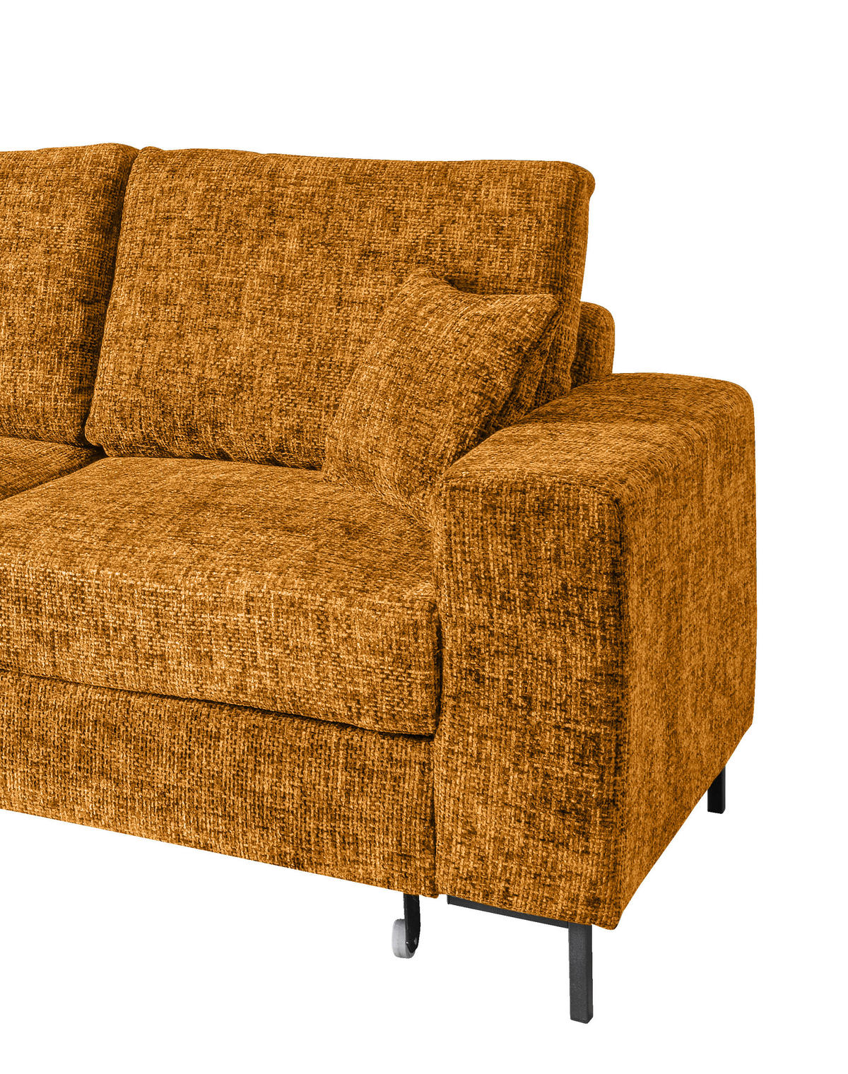 ECKSCHLAFSOFA  mit Rücken echt Struktur Goldfarben  - Goldfarben/Schwarz, KONVENTIONELL, Textil/Metall (143/237cm) - Livetastic