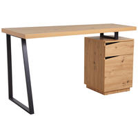 PÍSACÍ STÔL, čierna, farba duba, 140/60/74 cm - čierna/farba duba, Modern, kov/kompozitné drevo (140/60/74cm) - MID.YOU