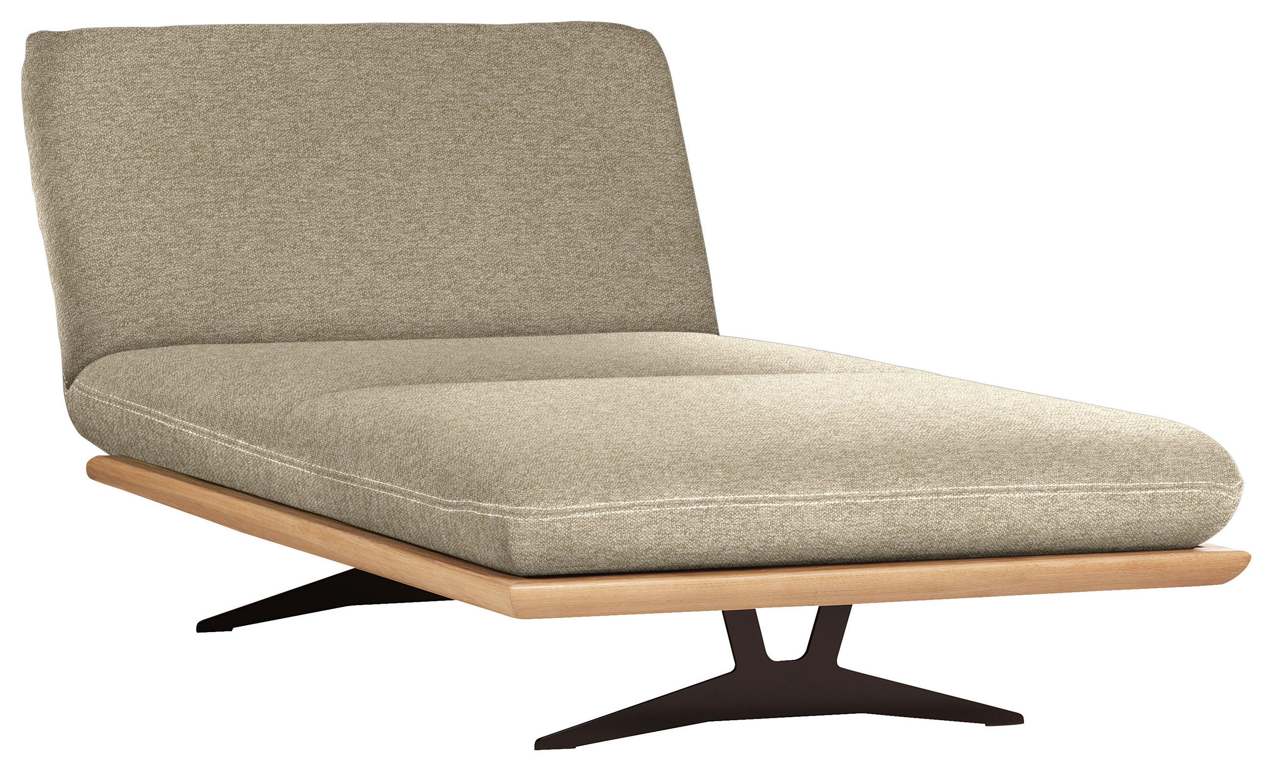 OTTOMANE in Webstoff Eichefarben, Beige  - Eichefarben/Beige, Design, Holz/Textil (114/92/165cm) - Dieter Knoll