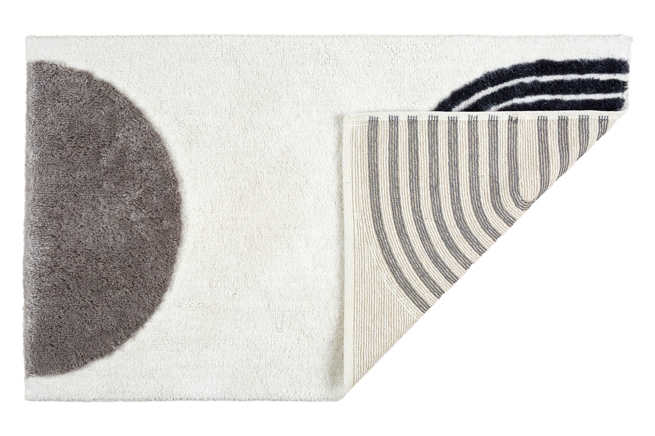 BADTEPPICH Schwarz, Weiß 67/110 cm  - Schwarz/Weiß, Basics, Textil (67/110cm) - Schöner Wohnen