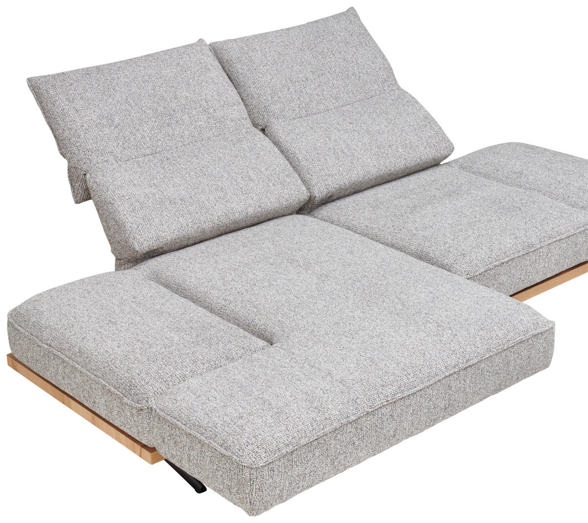 ECKSOFA Beige Chenille  - Beige/Schwarz, Design, Holz/Textil (132/240cm) - Koinor