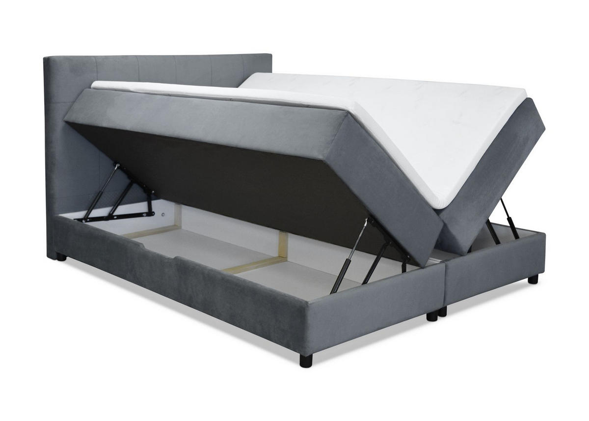 BOX KREVET 160/200 cm     siva  - siva/crna, Moderno, drvni materijal (160/200cm) - Ti'me