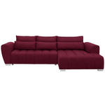 ECKSOFA in Webstoff Rot  - Silberfarben/Rot, MODERN, Kunststoff/Textil (304/218cm) - Carryhome