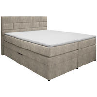 BOXSPRINGBETT 160/200 cm  in Taupe  - Taupe/Wengefarben, Konventionell, Holz/Textil (160/200cm) - Carryhome