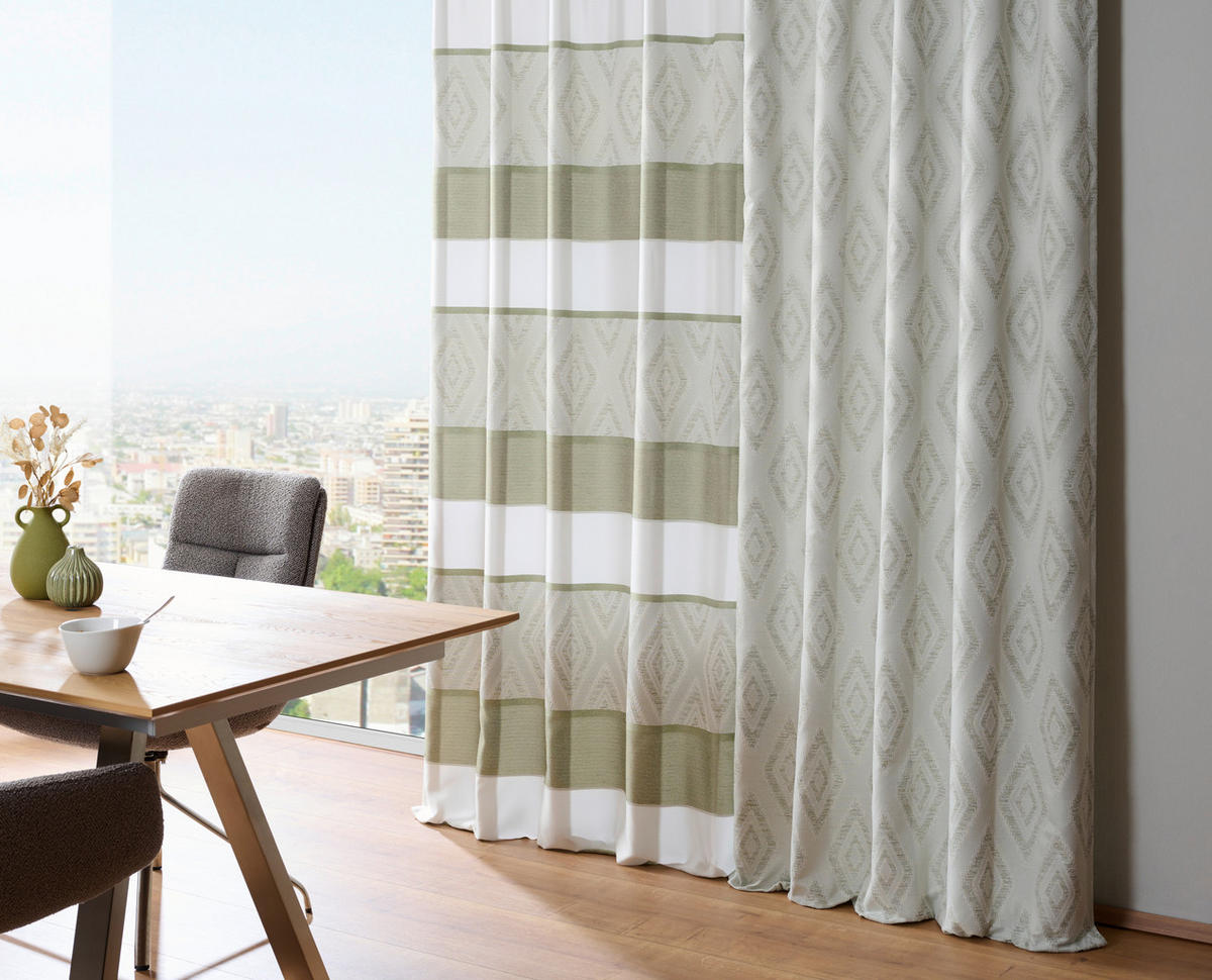 DEKOSTOFF per lfm halbtransparent  - Grün, KONVENTIONELL, Textil (140cm) - Esposa