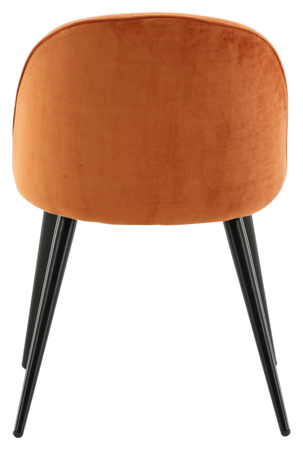 STUHL-SET 2 Stück  in Stahl Velours Metall, Textil  - Schwarz/Orange, Design, Textil/Metall (57/76.5/50cm) - Livetastic
