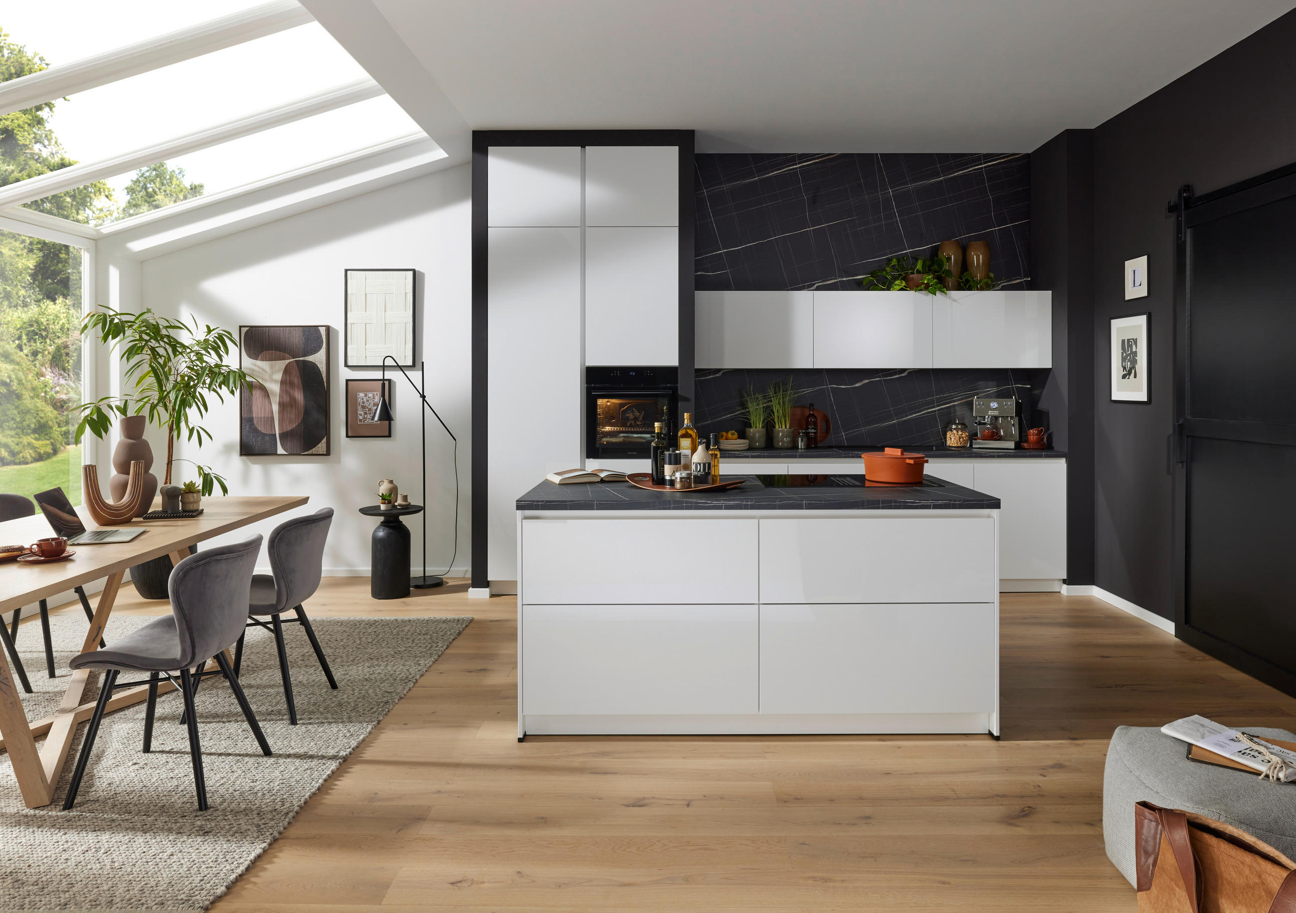 EINBAUKÜCHE ULTRA GLISS  - Weiß, Design, Holzwerkstoff - Novel