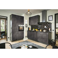 ECKKÜCHE 120/220 cm  in Graphitfarben, Schwarz  - Schwarz/Graphitfarben, Design, Holzwerkstoff/Metall (120/220cm) - Xora