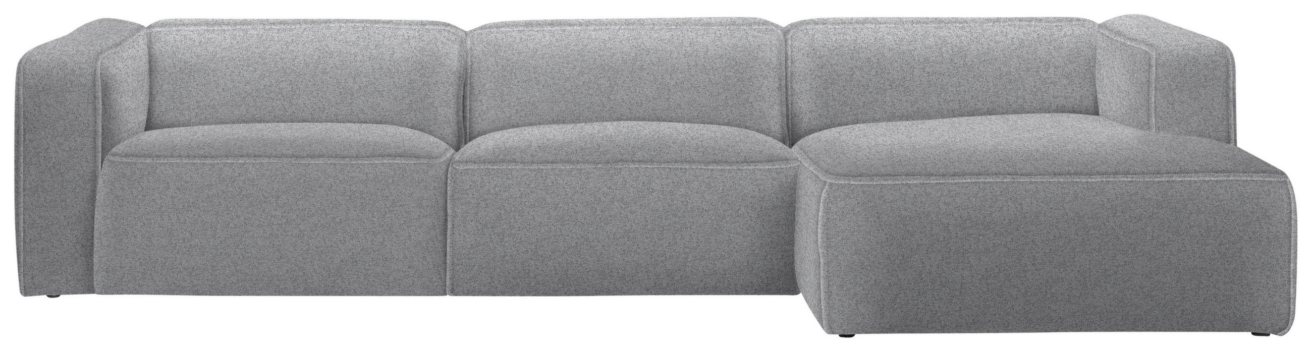 ECKSOFA in Webstoff Grau  332/163 cm  - Schwarz/Grau, Design, Kunststoff/Textil (332/163cm) - Stylife