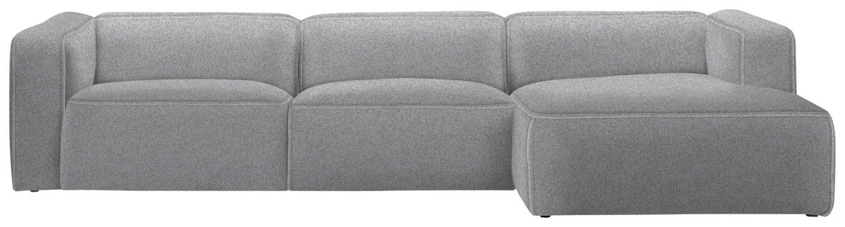 ECKSOFA in Webstoff Grau  - Schwarz/Grau, Design, Kunststoff/Textil (332/163cm) - Stylife