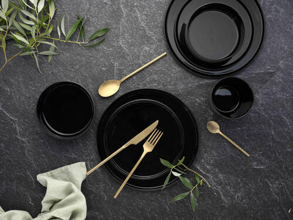 KOMBINOVANÁ SOUPRAVA, 16dílné, kamenina - černá, Trend, keramika (41/39/35null) - Creatable