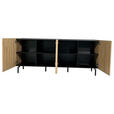 SIDEBOARD LINO 181/75/40 cm  - Eichefarben/Schwarz, Design, Holzwerkstoff/Metall (181/75/40cm) - Xora