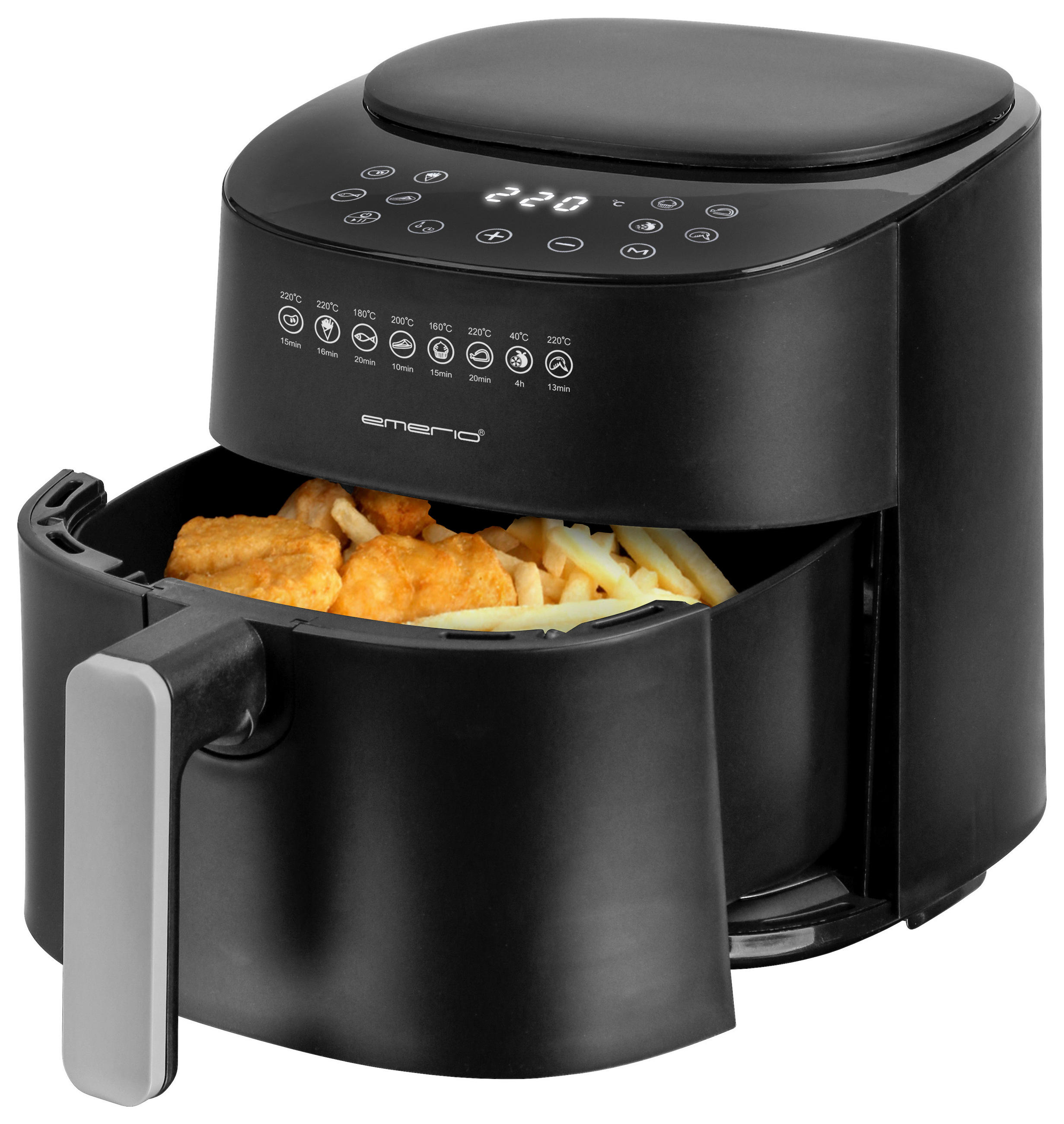HEIßLUFTFRITTEUSE 4.5 L  - Schwarz, Basics, Kunststoff (30,7/39,5/30,9cm) - EMERIO