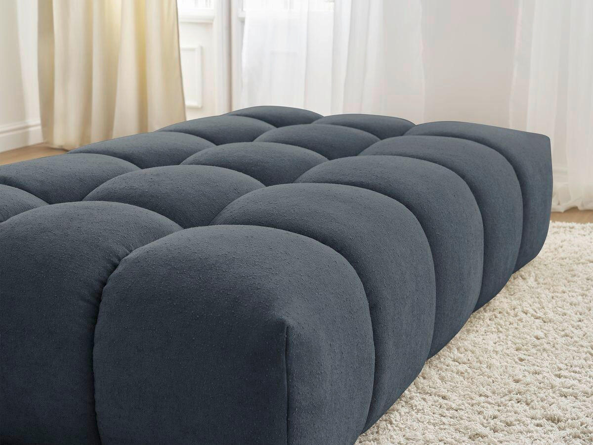 HOCKER EVEREST Struktur Dunkelblau  - Schwarz/Dunkelblau, MODERN, Kunststoff/Textil (166/100/40cm)