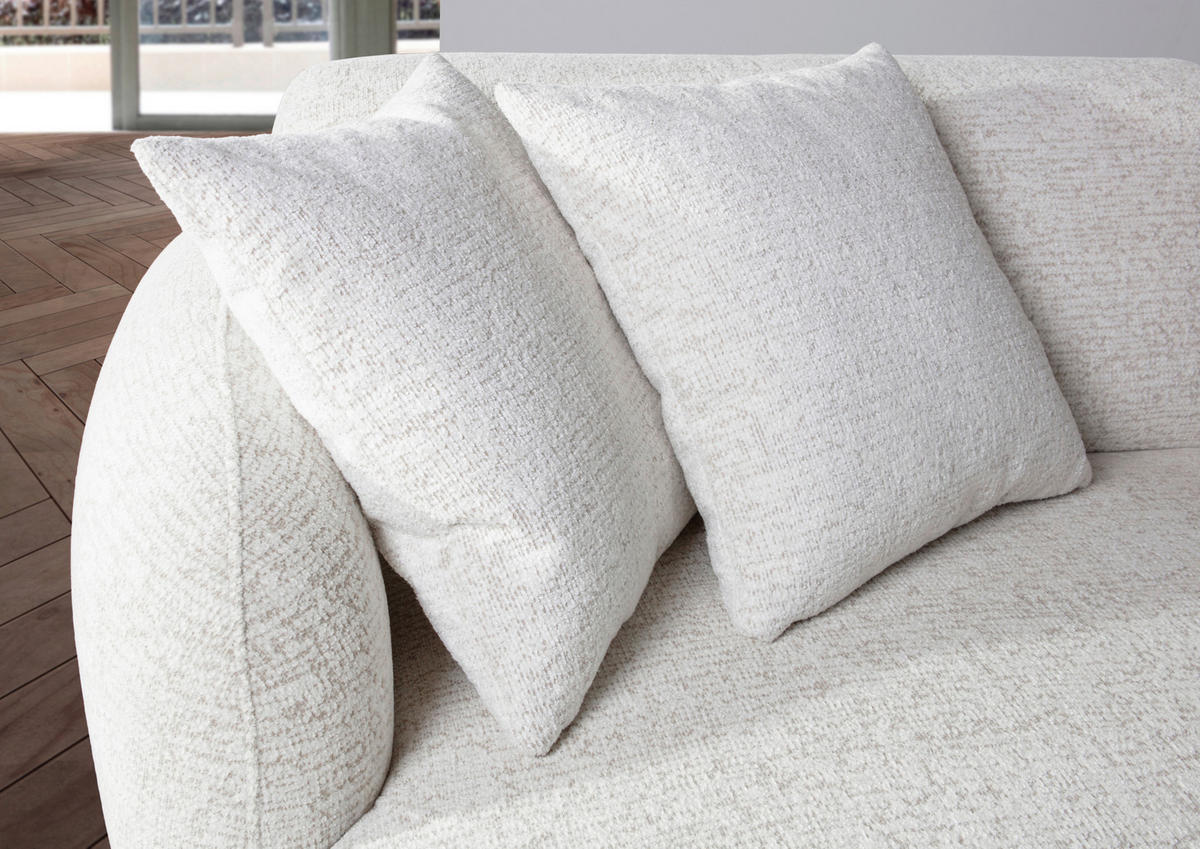 ECKSOFA Creme, Beige Flachgewebe Zierkissen, Rücken echt, Sitztiefenverstellung  - Beige/Creme, MODERN, Kunststoff/Textil (162/275cm) - Carryhome
