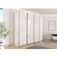 SCHWEBETÜRENSCHRANK 271/235/68 cm 4-türig Weiß  - Chromfarben/Weiß, KONVENTIONELL, Glas/Holzwerkstoff (271/235/68cm) - Novel