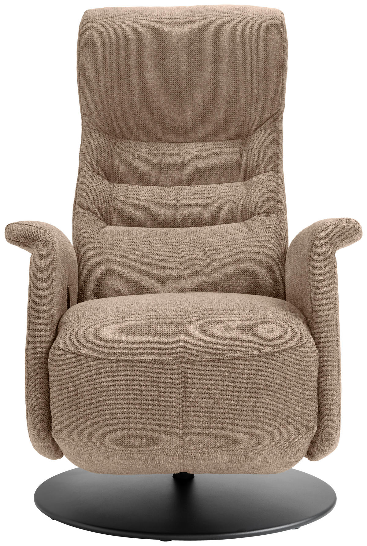 RELAXSESSEL LATINA Chenille Kopfteilverstellung, Fußteilverstellung, Rücken echt    - Hellbraun/Schwarz, MODERN, Textil/Metall (72/118/85-165cm) - Livetastic