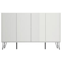 SIDEBOARD Posseik Industrial 155/93,6/42 cm  - Weiß Hochglanz/Schwarz, Design, Holzwerkstoff/Metall (155/93,6/42cm) - P & B