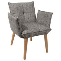 ARMLEHNSTUHL  in Chenille  - Eichefarben/Anthrazit, KONVENTIONELL, Holz/Textil (72/86/65cm) - Valdera