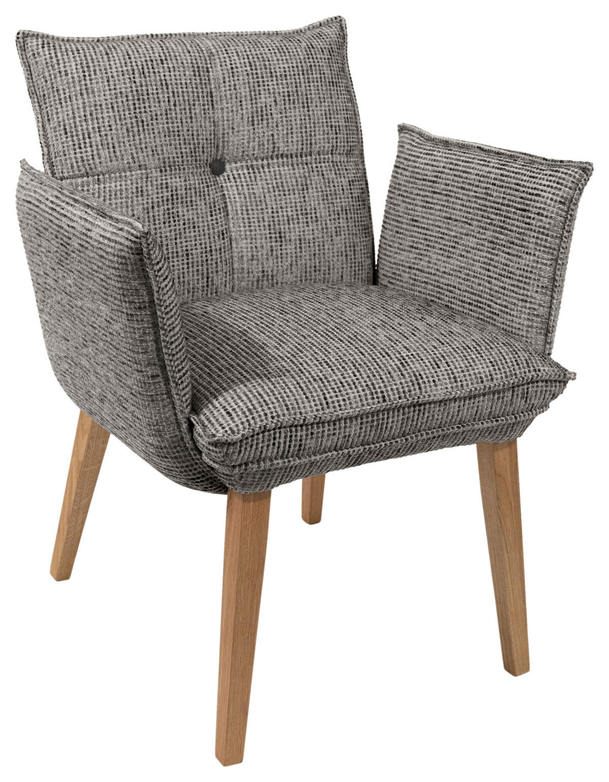 ARMLEHNSTUHL  in Chenille  - Eichefarben/Anthrazit, KONVENTIONELL, Holz/Textil (72/86/65cm) - Valdera