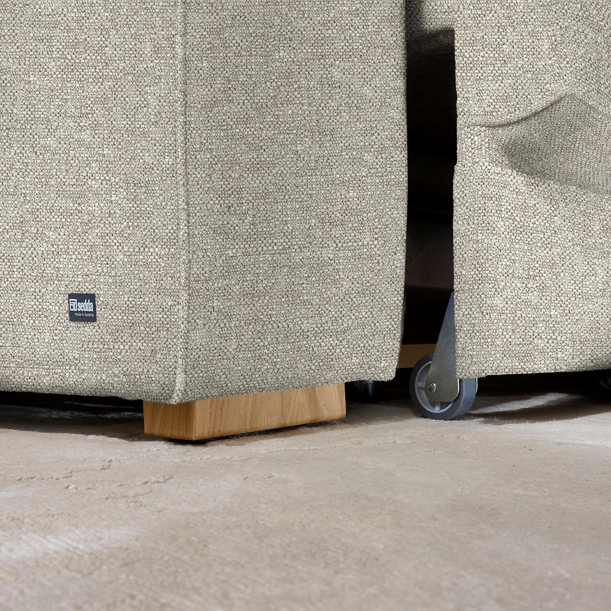 ECKSOFA  in Chenille Hellgrau  316/206 cm  - Eichefarben/Hellgrau, Design, Textil (316/206cm) - Sedda