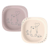 DĚTSKÝ TALÍŘ - světle růžová, Basics, přírodní materiály (19/22/2,7cm)