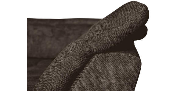 WOHNLANDSCHAFT in Struktur Mokka  - Schwarz/Mokka, KONVENTIONELL, Textil/Metall (188/357/253cm) - Carryhome