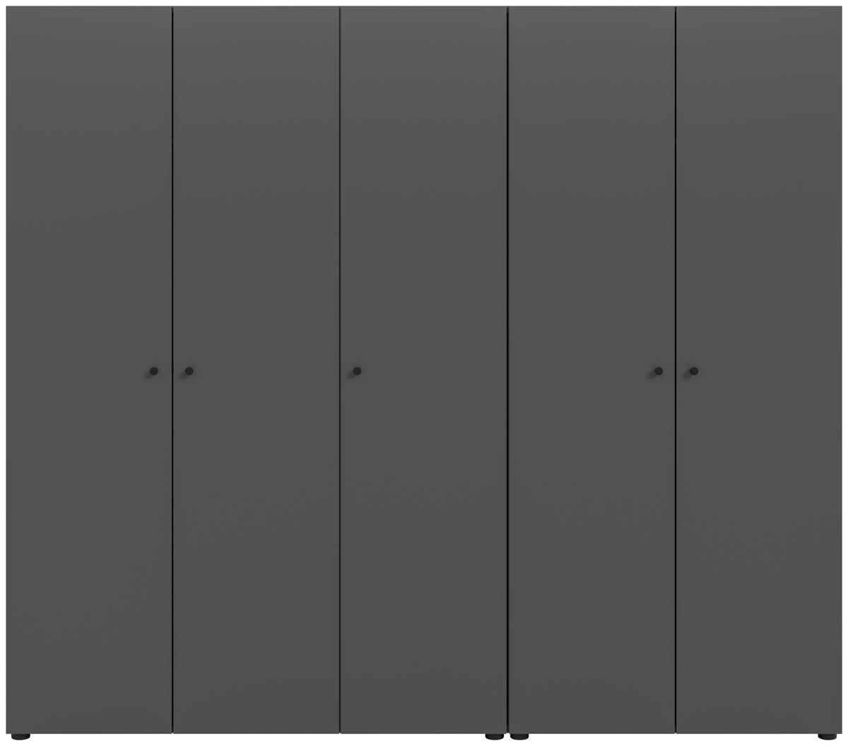 DREHTÜRENSCHRANK 200/176/51 cm,  in Anthrazit, 5-türig  - Anthrazit/Schwarz, MODERN, Holzwerkstoff/Kunststoff (200/176/51cm) - MID.YOU