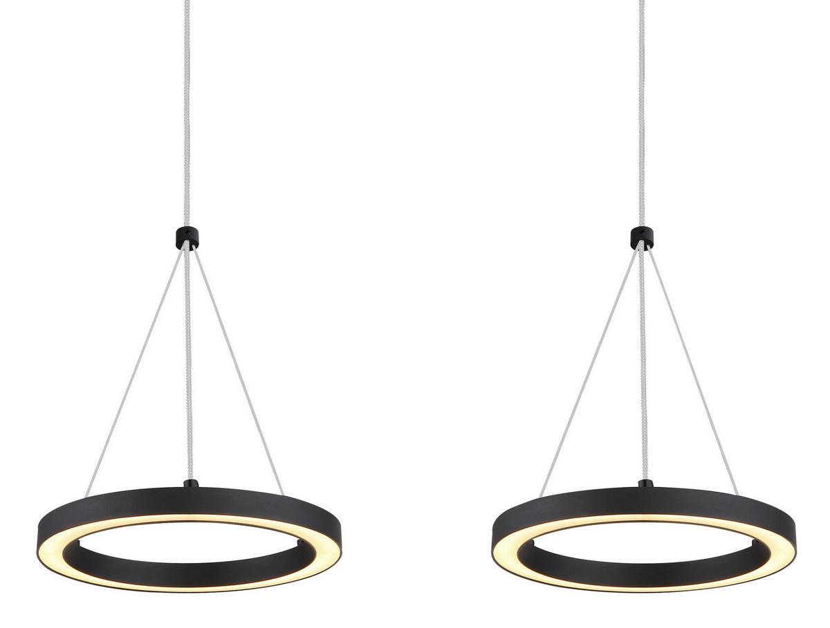 LED-HÄNGELEUCHTE 82/20/120 cm  - Schwarz/Weiß, Design, Kunststoff/Metall (82/20/120cm) - Globo