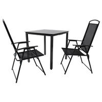 GARTENTISCHGRUPPE  - Anthrazit/Schwarz, Basics, Glas/Metall - Gardenson