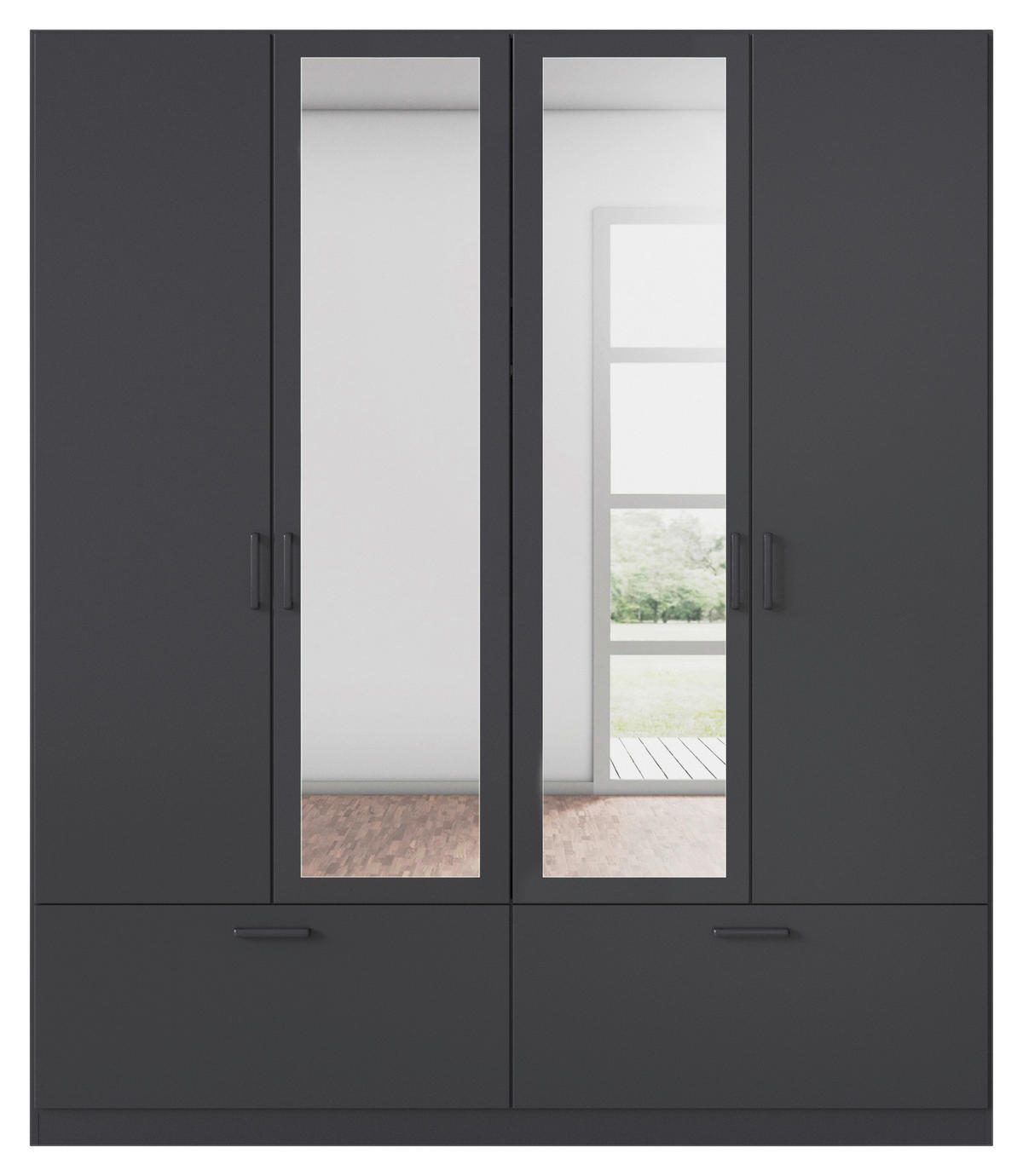 KLEIDERSCHRANK in Grau  - Grau, Basics, Holzwerkstoff/Metall (181/210/54cm) - Boxxx
