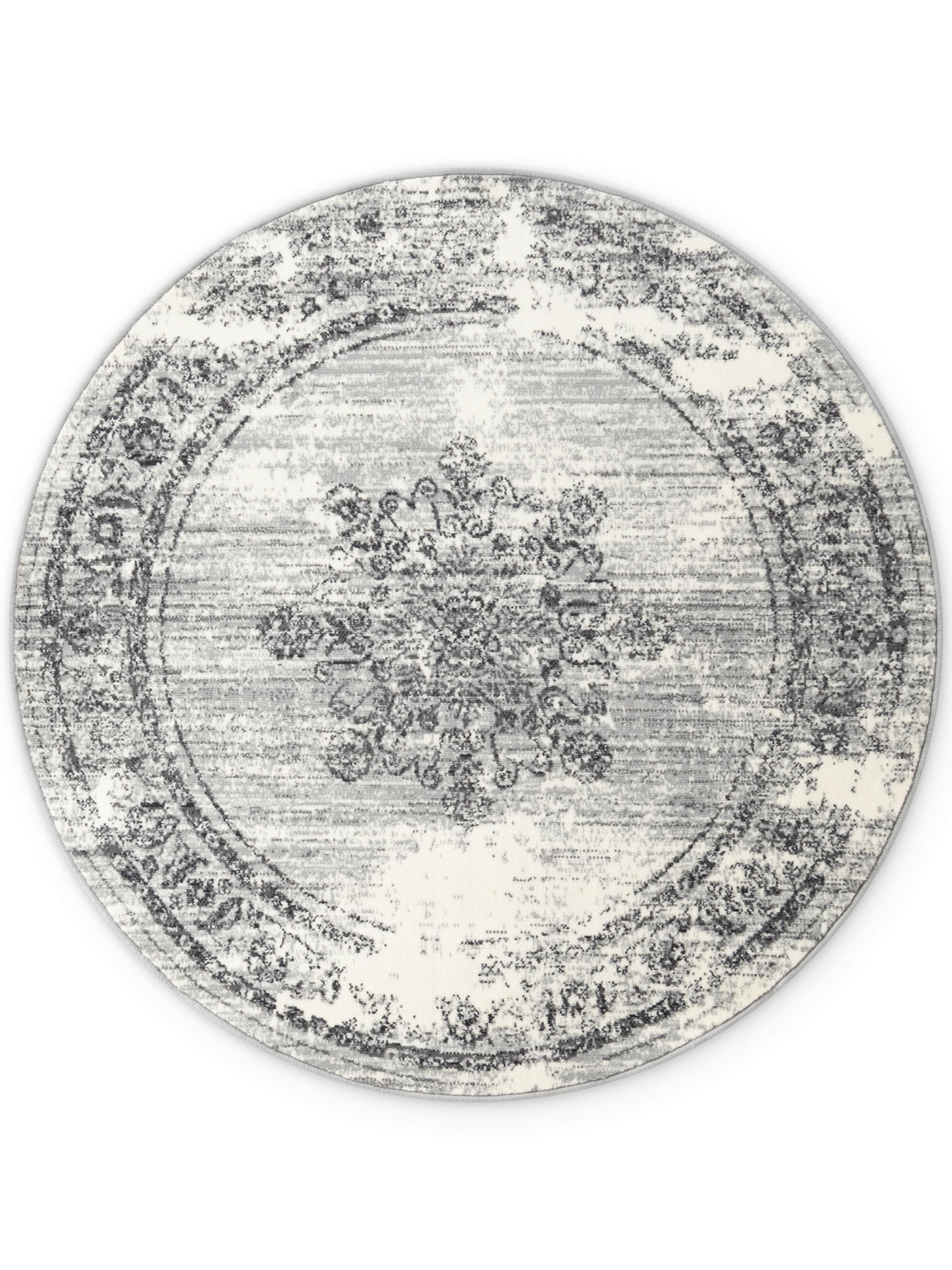 FLACHWEBETEPPICH 160 cm Gloria Grau, Creme rund  - Creme/Grau, Design, Kunststoff/Textil (160cm) - Hanse Home